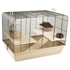 Cage À Hamster Flamingo Milo 2 Beige 58x38x42 Cm 2 Étages Accessoires