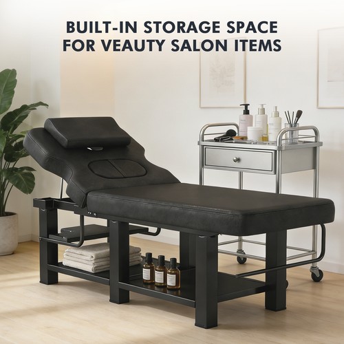 Black heavy duty massage table - black,