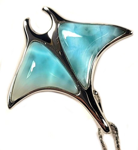 Larimar manta ray - larimar, pendentif