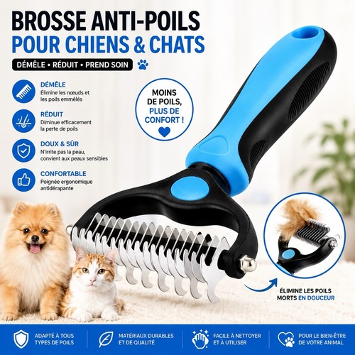 Brosse anti poils chien chat