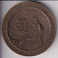 Award a medal to: Baron Empain by R. Cliquet 1952 Congo Railways