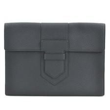 DELVAUX Sac À Main Clutch Presse A5 En Cuir Noir Unisexe 56039F