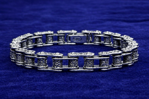 Bracelet chaîne moto argent