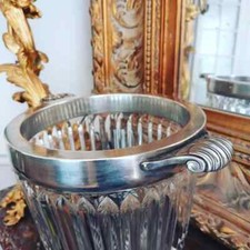 Important Seau Champagne Cristal Baccarat Ice Bucket Crystal Argent  vers 1930