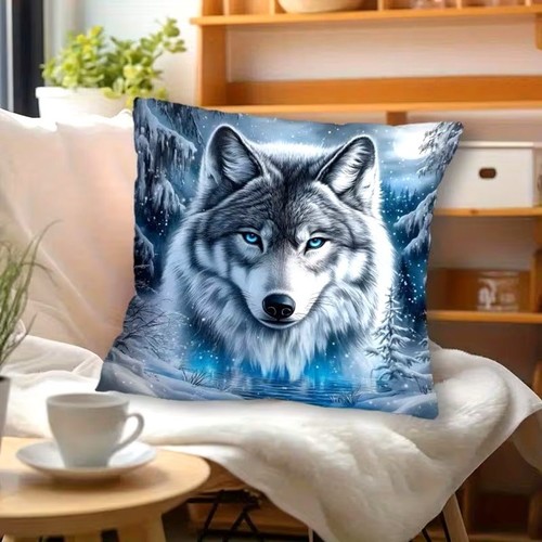 Housse coussin loup - de,