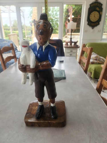 Statue bois tintin - en,