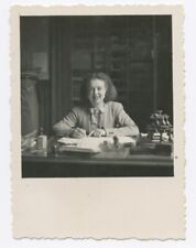 Vintage Original Photo Snapshot Woman Office Secretary - SA683