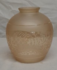 SHADE VV French Vianne  Amber satin etched glass   vintage