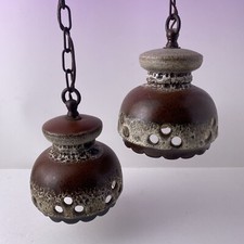 2 Suspensions Vintage 70 Céramique  Dlg Pelletier Gérard Hoffmann Vallauris