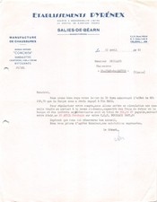 1961 MANUFACTURE DE CHAUSSURES ETS PYRENEX A SALIES DE BEARN - M. DRILLAUD A