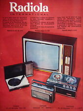1969 RADIOLA INTERNATIONAL ADVERTISING RADIO RECEIVER TELEVISIONS ELECTROPHONE