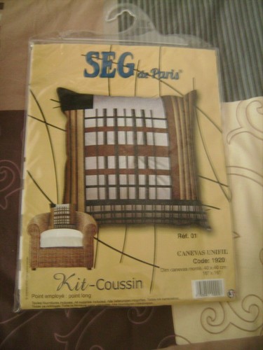 Kit coussin canevas point - canevas,