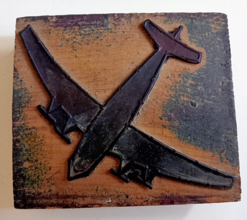 Ancien tampon encreur sur bois - ancien,