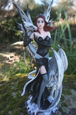15535   FIGURINE  FEE FAIRY  AVEC DRAGON    ELFE SEXY GOTHIQUE   HEROIC FANTASY 