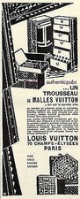 LOUIS VUITTON ADVERTISEMENT TRUNK CABINET TRAVEL KIT 1925 CAR FRENCH AD