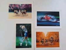 Lot Of 4 Vintage Postcards Sport Theme Graphic Art Victor Spahn Edition