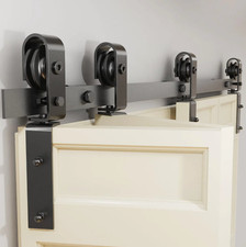  70" Bifold Sliding Barn Door Hardware Track Kit 70" for 4 Door (Hardware only)