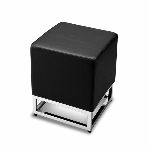 Pouf cuir noir sur - cuir,