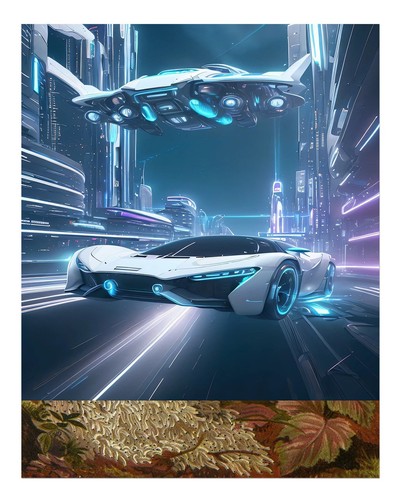 Affiche art mural futuriste - affiche, d'art