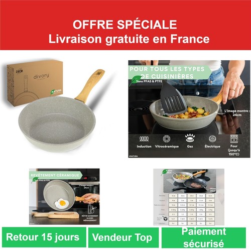 Divory poêle céramique cm - poêle,