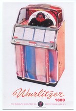 Wurlitzer Jukebox 1800 Advertising Postcard