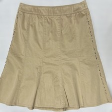 Burberry London Skirt Size 38 Knee Length Trapezoid Check Piping Design