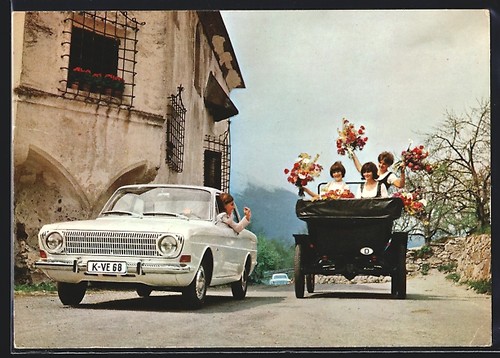 Carte postale conducteur ford - conducteur,
