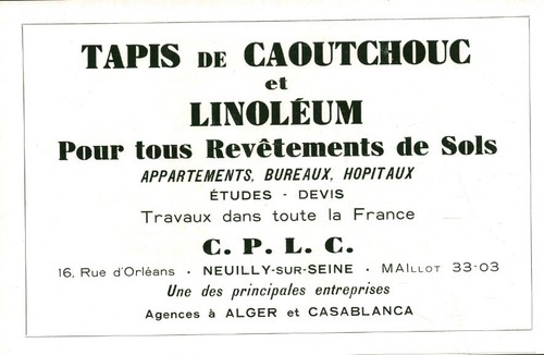 Publicité ancienne tapis - , de