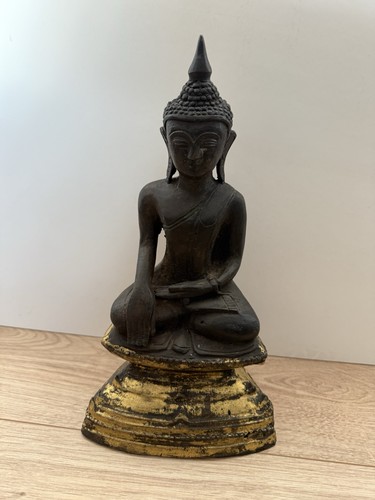 Statue bouddha bronze avec - statue,