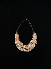 Collier plastron perles de culture rose multirangs vintage par Nature Bijoux