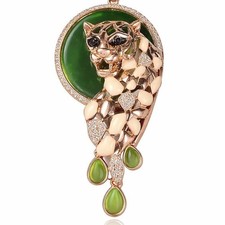 Rose Gold Tone Green Stone