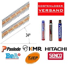 Paslode 1250 St Ankernagel 35-40 MM 34° Rainuré Galvanisé Senco Kmr Bea Tjep
