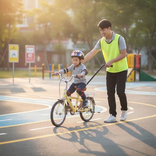 Barre guidage vélo enfant - de,