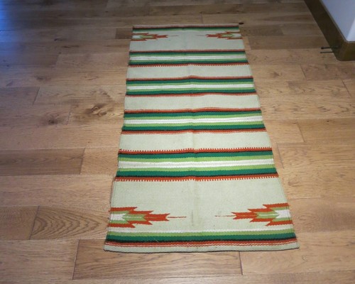 Vintage hand woven wool banded - hand,