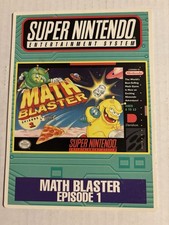 SNES Math Blaster Episode 1 VIDPRO Card Toys R Us Display Card  Rare
