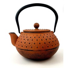 Théière en fonte orange -