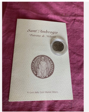 RARE VINTAGE NEW STERLING SILVER COIN : St. Ambrogio- medieval Bishop Mediolanum