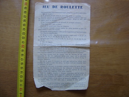 Ancienne notice regles - regles, du