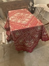 Beauville French Sateen Tablecloth  DARJEELING  Magenta 67x67” New Without tag