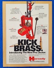 1987 HORNADY PRO JECTOR PRESS / RELOADING AMMO PRINT AD FOR HUNTING AND SHOOTING