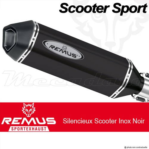 Echappement remus inox noir - echappement,
