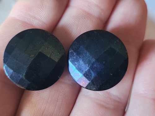 Duo boutons ancien verre - duo,