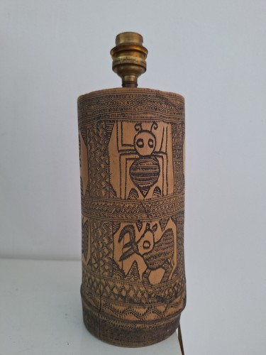 Lampe ancienne bois afrique - lampe,