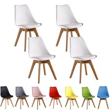 Set of 4 Tulip Jamie Lorenzo Dining Chair Eiffel Inspired Padded Seat x 4