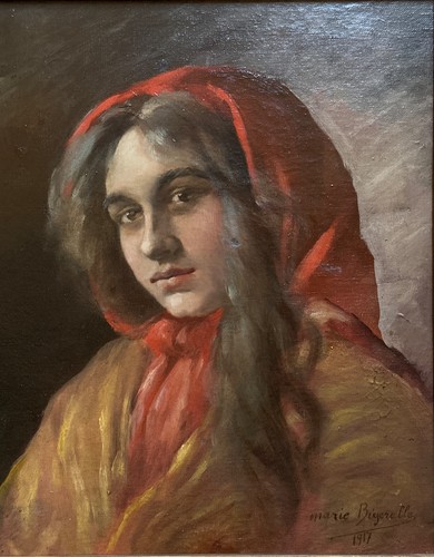 Tableau ancien portrait jeune