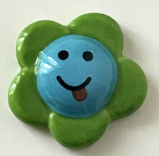 Fève Fleur Bleu Vert smiley