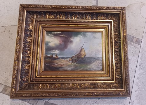 Marine huile sur panneau - sur,