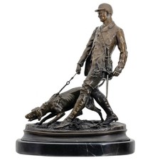 Statue chasseur chasse bronze