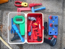 antique toy child suitcase old tool