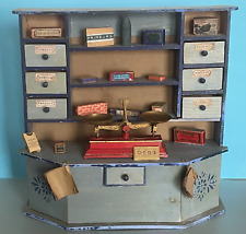 ANTIQUE GROCERY STORE TOY - FRANCE 1920's PAINTED WOOD 7 DRAWERS - SCALE - DUMMIES